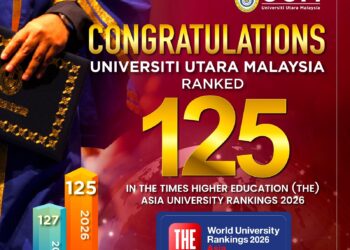 UUM lonjak ke tangga 125 terbaik Asia dalam The Asia University Rankings 2026