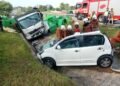 Pemandu Myvi tersepit, lapan cedera nahas tiga kenderaan